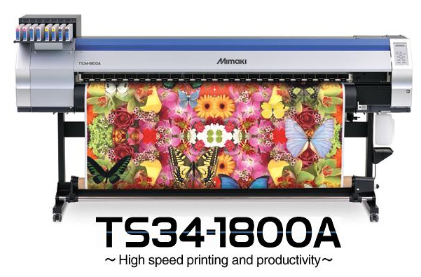 La machine textile de Mimaki TS34-1800 Digital pour enroulent l'impression de tissu, machine d'impression de drapeau 0