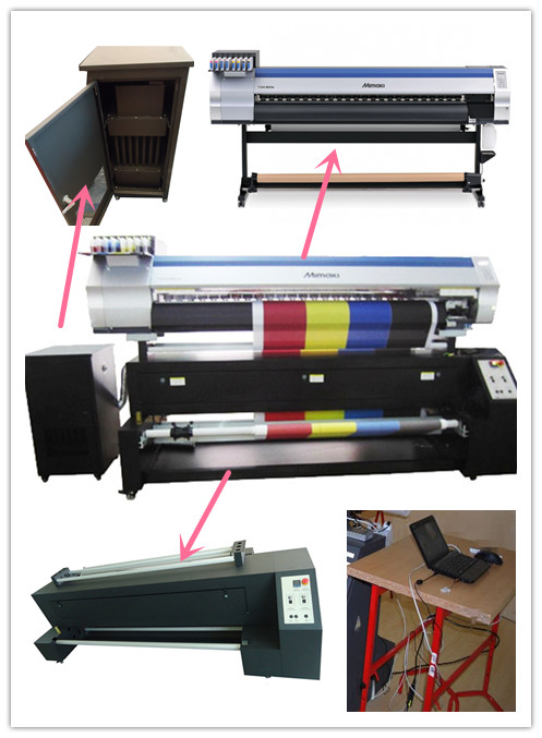 Imprimante originale du tissu TS34-1800A Mimaki Digital avec l'appareil de chauffage de sublimation 0