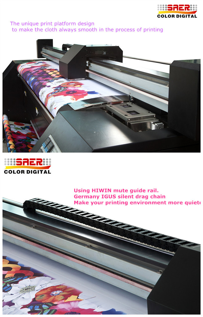 Machines d'impression à grande vitesse de sublimation de textile de Digital de machines de tissu 3