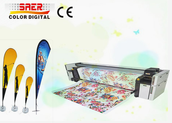 Machine double CMYK de système d'impression de tissu de drapeau de plage/de drapeau baisse de larme