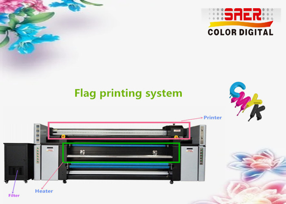 Système d'impression textile numérique SAER / machine d'impression de tissu à drapeau 1400dpi