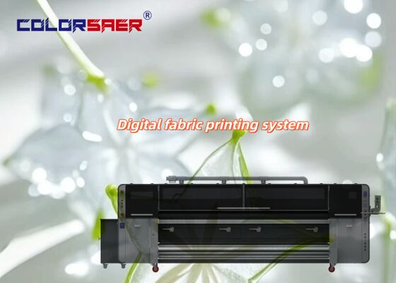 Imprimante de sublimation de colorant premium SAER COLOR avec tête d'impression KJ4B-QL, largeur d'impression de 3200 mm, enrouleur automatique pour tissus en coton et polyester