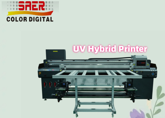 Roll To Roll And Flatbed 2 In 1 UV Hybrid Printer For Ceramic / Glass / Wood UV Printing Machine