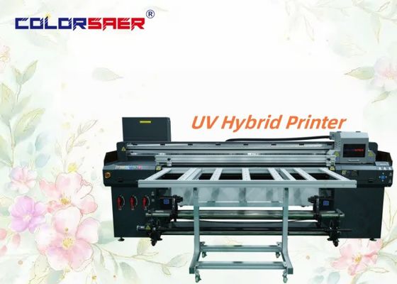 6 Feet Digital UV Printing Machine With High Resolution Flatbed And Roll To Roll UV Hybrid Plotter