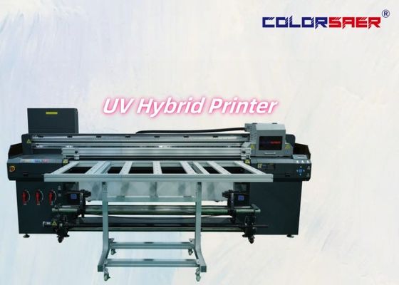 180cm Printing Width UV Roll to Roll & Flatbed Hybrid Printer with 3 pcs or 4 pcs print head optinal CMYK Varnish