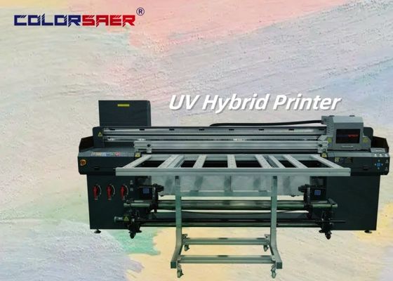 180cm Printing Width UV Roll to Roll & Flatbed Hybrid Printer with 3 pcs or 4 pcs print head optinal CMYK Varnish