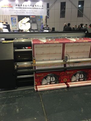 Double machine d'impression continue de sublimation de colorant d'offre d'encre de CMYK pour des drapeaux de textile