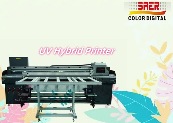 SAER 1.8M Imprimante hybride numérique UV à rouleaux et plates CMYKW