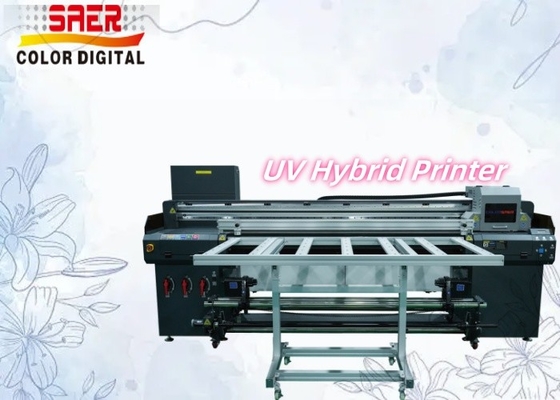 Imprimante hybride UV à 3 ou 4 têtes Imprimante à jet d'encre grand format à plat et machine d'impression UV à rouleaux