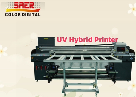 Imprimante à jet d'encre UV hybride automatique à haute vitesse à plat et à rouleau à rouleau