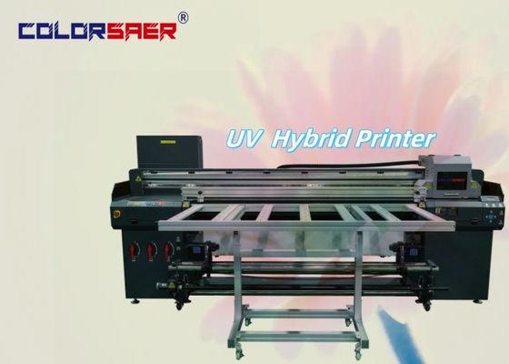 6 pieds Flatbed & Roll à rouler tout en une imprimante hybride UV pour différents matériaux