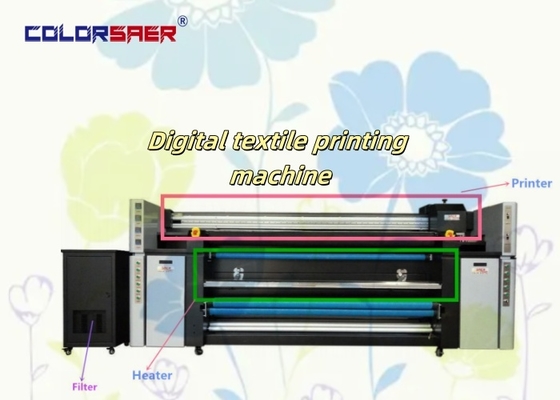Machine d'impression textile à sublimation à jet d'encre numérique de 2 m avec unité de chauffage à fixation Système d'impression tout en un