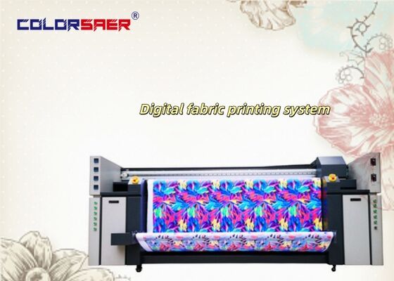 Système d'impression textile numérique avec 3 têtes d'impression Epson, largeur maximale des matériaux 2200 mm et double CMJN pour l'impression sur tissu et drapeaux