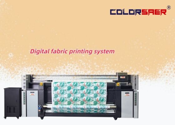 Nouvelle machine d'impression par sublimation SAER de 2000 mm de largeur d'impression avec têtes d'impression Epson i3200 et système d'impression textile automatique rouleau à rouleau