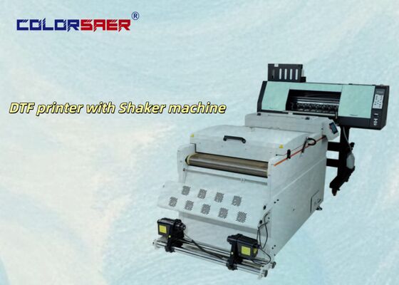 2 ou 4 Tête d'impression Digital SAER DTF Imprimante 60 cm / A3 Taille PET T-shirt en film offset DTF machine à imprimer avec machine à poudre de shaker