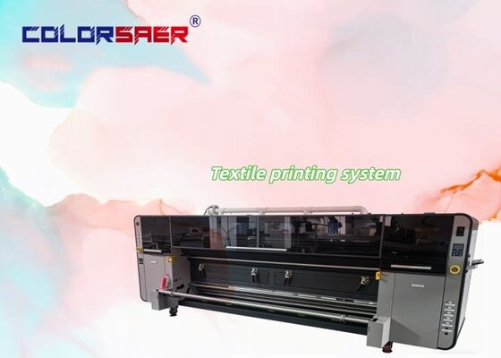 Système d'impression textile numérique SAER CMYK 4 couleurs, Rouleau à Rouleau, Traceur pour Tissu avec encre pigmentaire et encre de sublimation