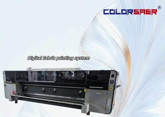 Machine d'impression textile numérique de grand format 3200mm colorée, fabricant de tissus à haute productivité pour les matériaux en polyester et en coton